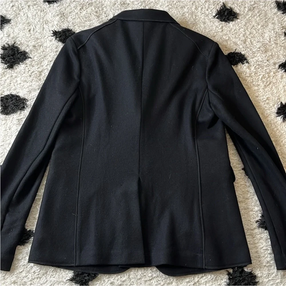 Rag & Bone Size 4 stylish and edgy 100 % wool black one button up blazer - Picture 10 of 12